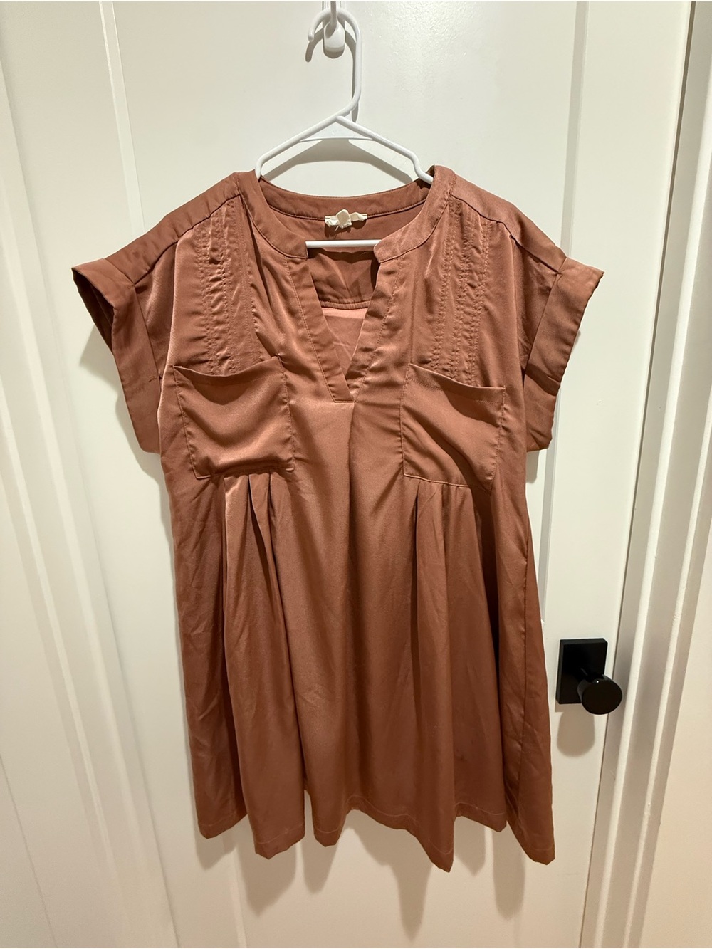 entro Rust-Tone Short Sleeve Tunic Dress
